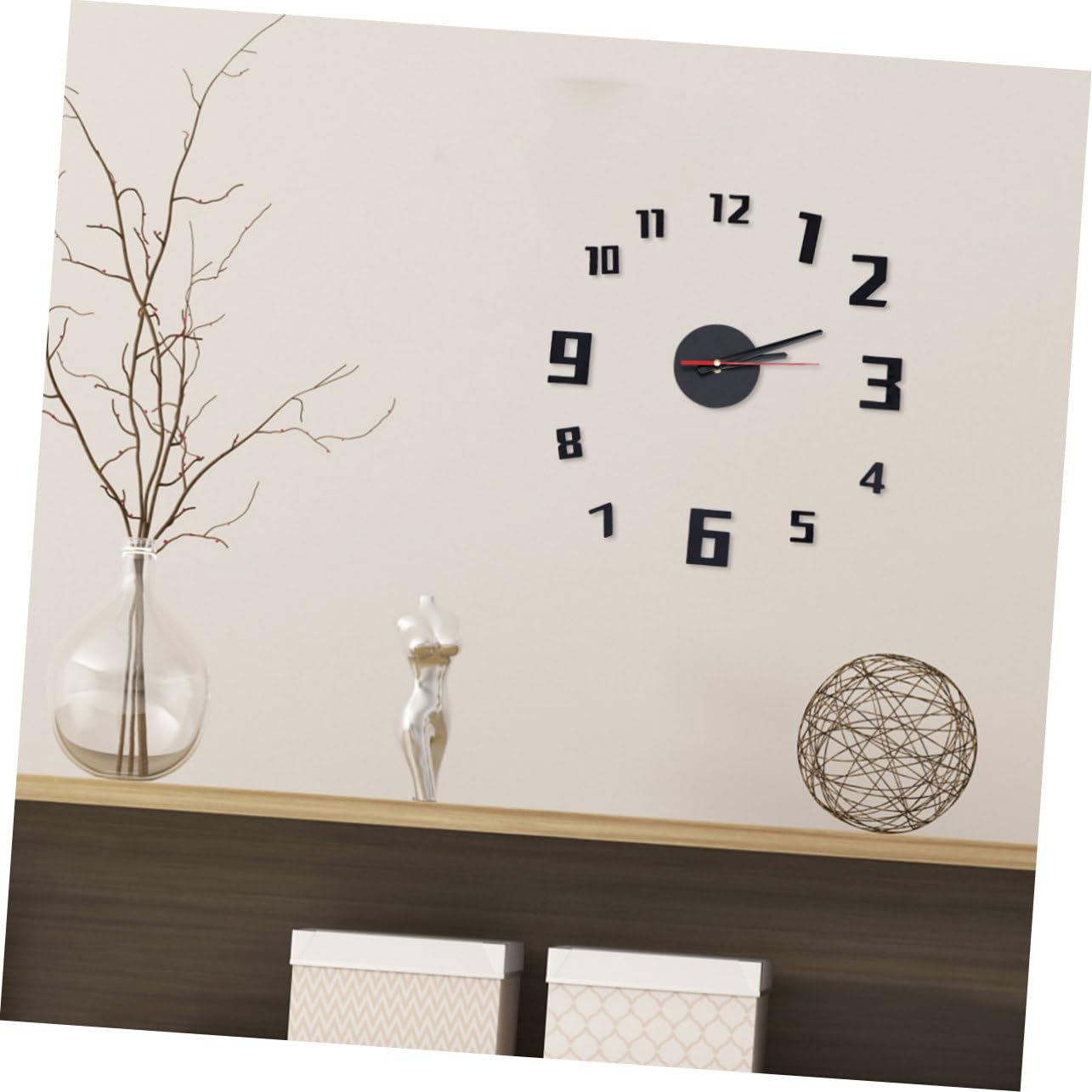 FUNOMOCYA Large Acrylic Wall Hanging Clock Numbers Modern DIY Punch Wall Decor Silent Non-Ticking