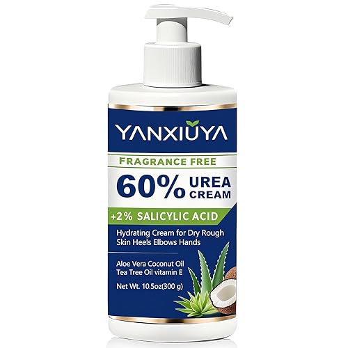 YANXIUYA Crema de urea 60% de 10.5 onzas, loción corporal sin fragancia con 2% de ácido salicílico, crema de pies y para pies, talones agrietados,