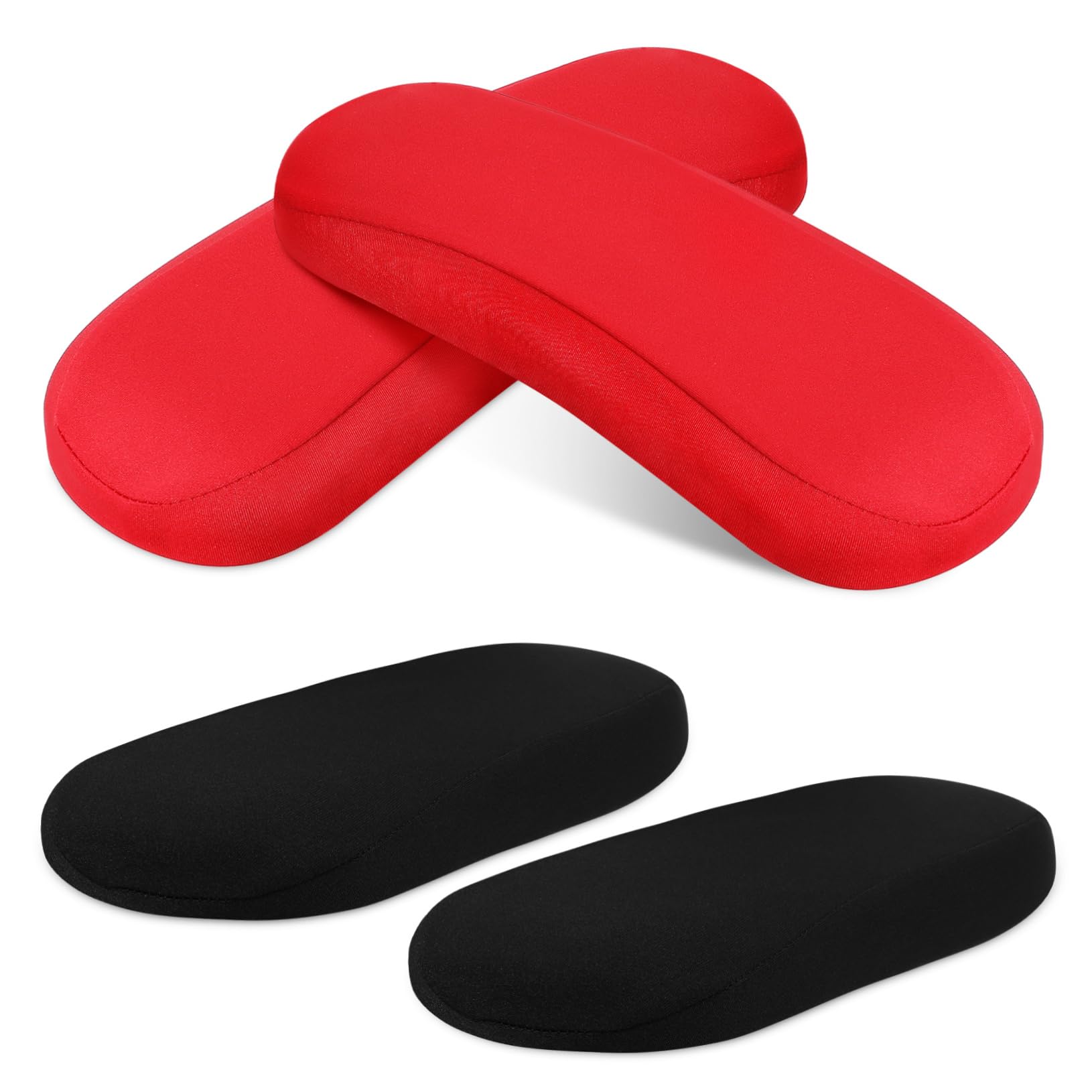 DOITOOL 4pezzi Copri Braccioli Sedia Ufficio con Cerniera Protezione Arm Rest per Poltrone Sedie Scrivania e Sedie da Gioco Facile Installazione e Alta Durabilità Rossi e Neri in Poliester