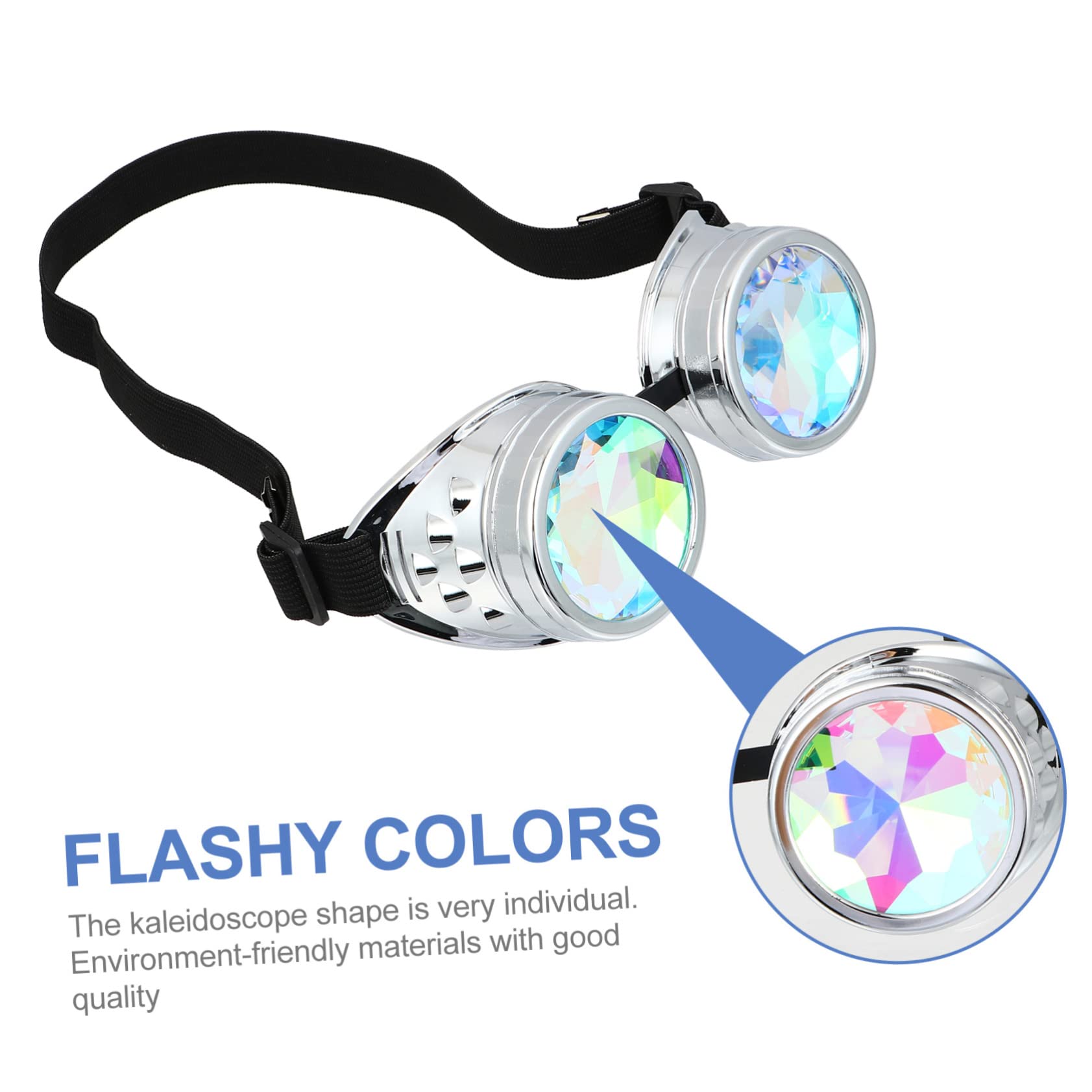 jojofuny 2piezas Gafas Steampunk Kaleidoscópicas Lentes De Cristal Arcoíris Para Fiesta y Cosplay Diseño Único y Divertido Para Adultos y Accesorio Para Temáticas y Eventos Nocturnos