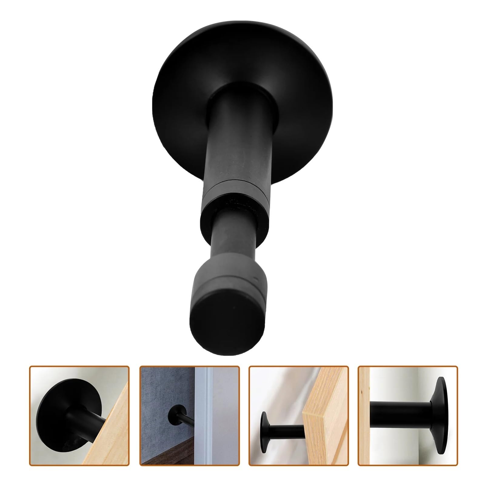 Tope Puerta Tope de puerta resistente negro, tope metal for, comercial, for suelo, pared, vidrio