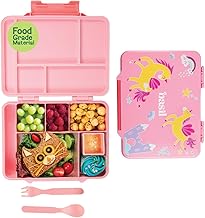 Basil Plastic Binge Bento Box - Lunch Box for Kids, 1330 ml|5 Compartment Lunch Box|BPA free Tiffin Box for Kids|Leak Proof Lunch Box|Ideal Tiffin for Kids for School|Bento Lunch Box - Pink