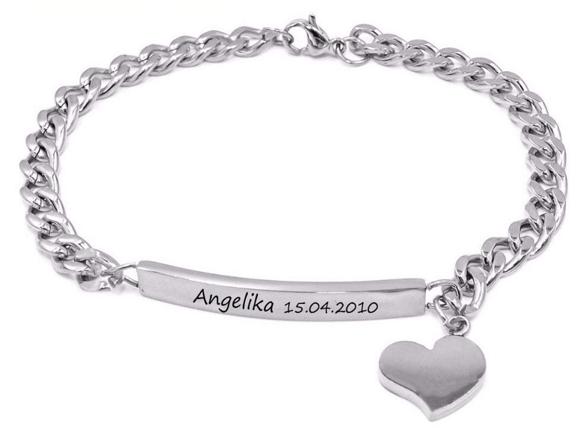 ID Edelstahl Armbänder mit Gravur nach Wunsch Partnerarmbänder Nr.3 mit Box NEU
