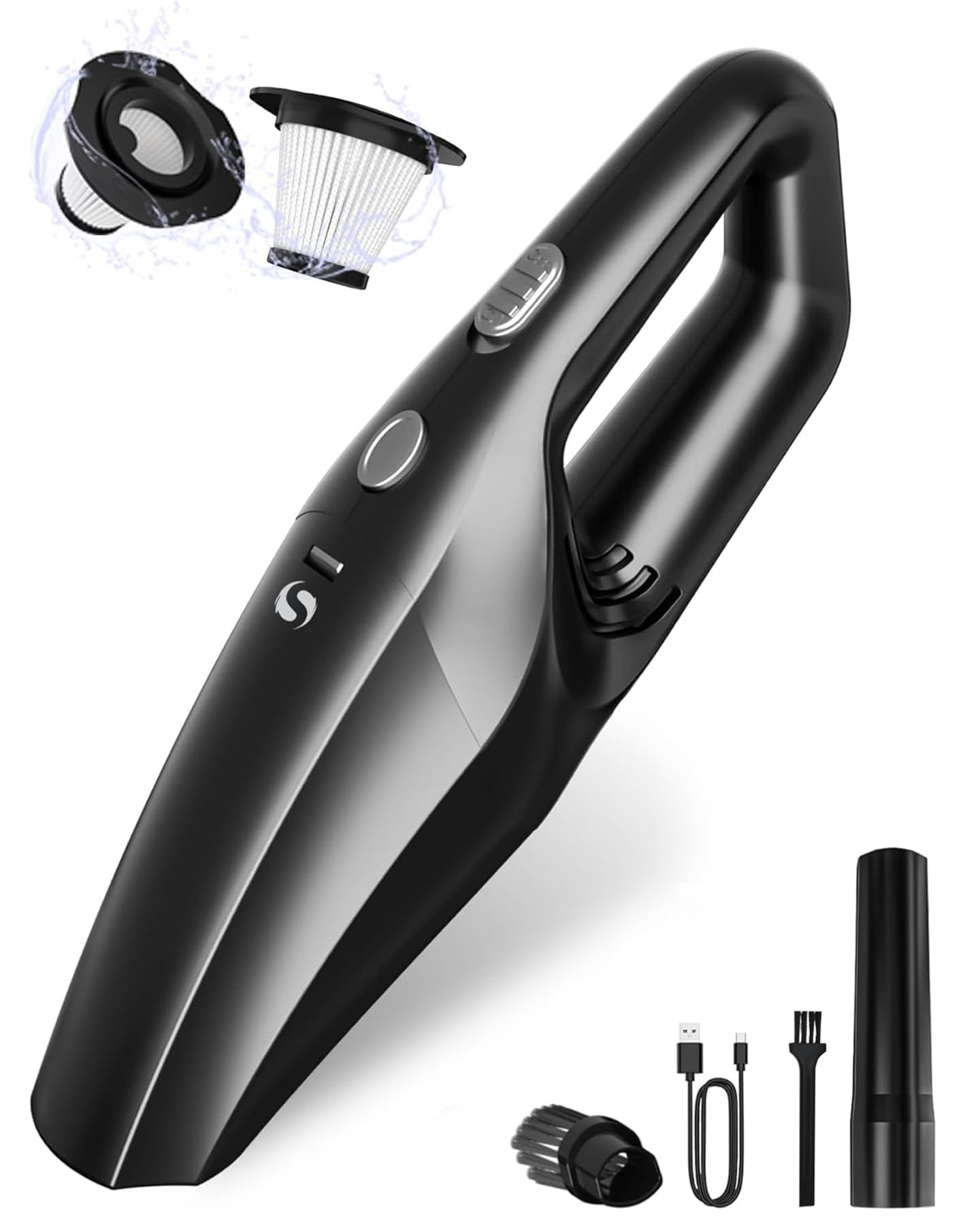 Photo 1 of ***Missing filters*** SERVOMASTER Handheld Vacuum Cordless Car Vacuum Cleaner Portable Rechargeable and Mini with Powerful Suction Includes Washable HEPA Filter and Lightweight for Car Home Office and Pet Hair