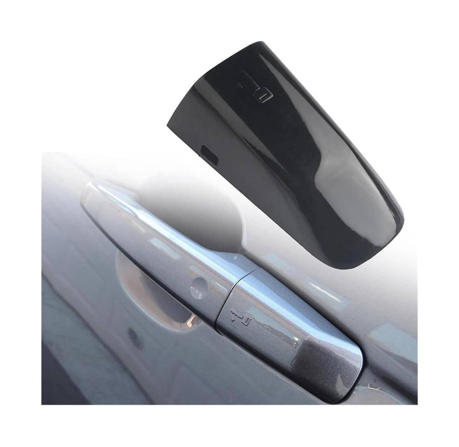 QGMKMVZZBK Car Outer Door Handle Covers Trim for Range for Rover Sport for Discovery Sport LR048299 Exterior Front LH Door Handle Cap Cover(Black)