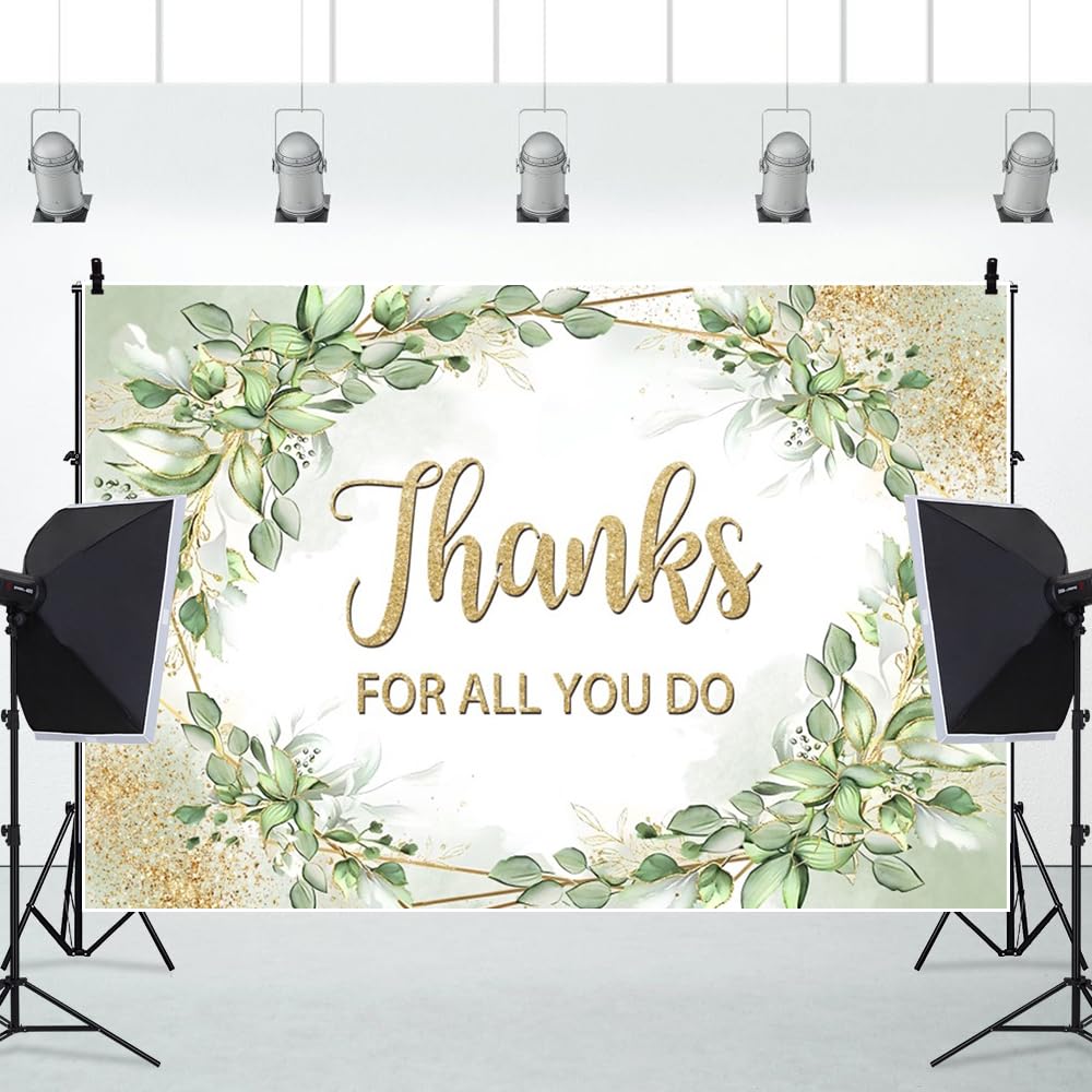Leowefowa Fondali fotografici con scritta "Thank for All You Do", in vinile, 2,4 x 1,2 m, con scritta in lingua inglese "Thank for All You Do", per fotografie, insegnanti, medici, per pensionamento