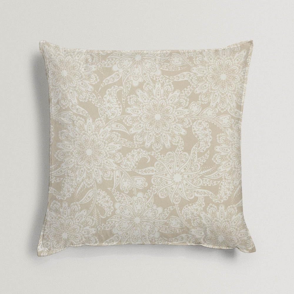 Kt KILOtela - Printed Canvas Fabric, Decoration, Upholstery, Cushions, Curtains, Bedspreads, Bags, Tablecloths, 100 cm Length x 280 cm Width, Indian Flowers, Paris, Beige 1 Metre - Image 3