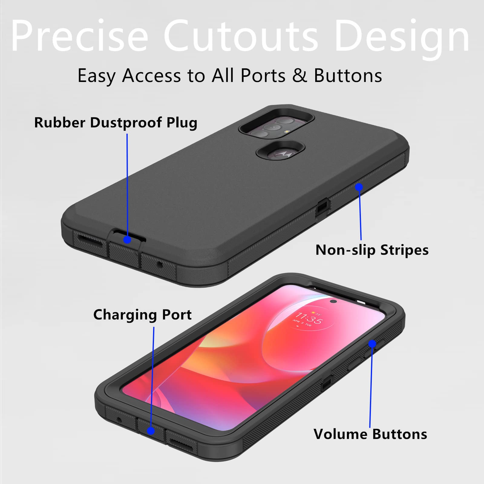 Motorola Moto G Stylus 5G (2021) Protective Case - Black - View #10