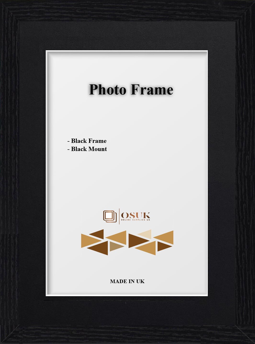 OSUK A5 For Pic A6 Picture - Clear Perspex Window With MDF Backing - Modren Black Premium Photo Frame With Black Mount Wall Mount Portrait & Landscape โ image 1