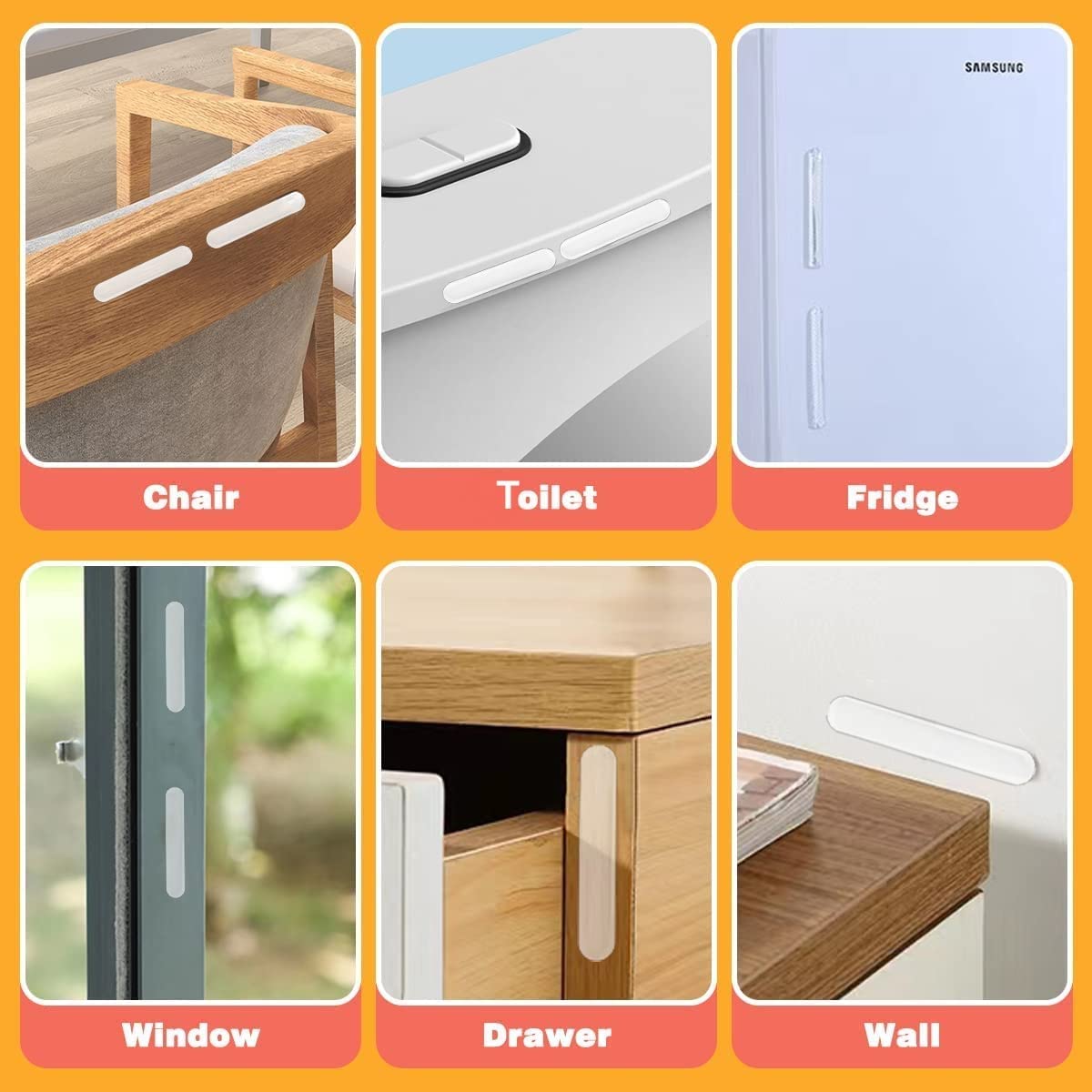 SHFTI Anti-Collision Sticker - Transparent Silicone Door Bumper Strip - Non-Marking Cabinet Handle Protector - Noise Reduction & Anti-Slip - Self-Adhesive - 6.5x1cm - Pack of 10 2