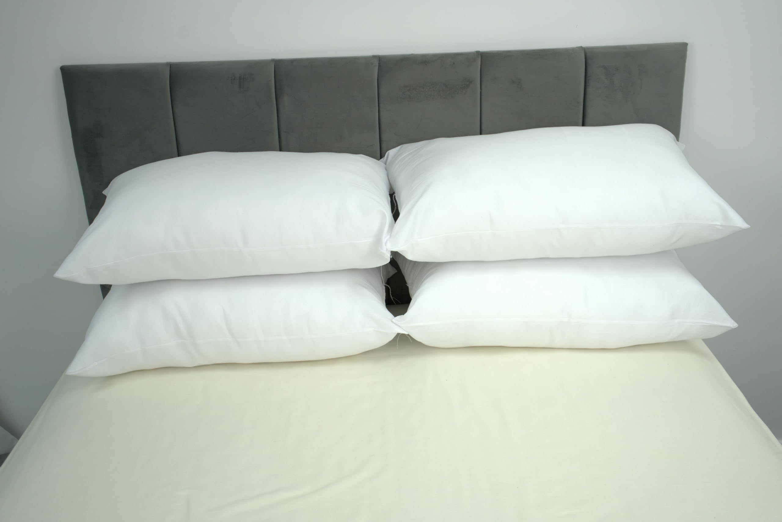 Hollow Fibre pillows Standard 4 pack Hotel Quality-Hypoallergenic Soft Bed Pillows for Sleeping-Bounce Back pillows for Side,Back & Stomach Sleepers-50x75 cm