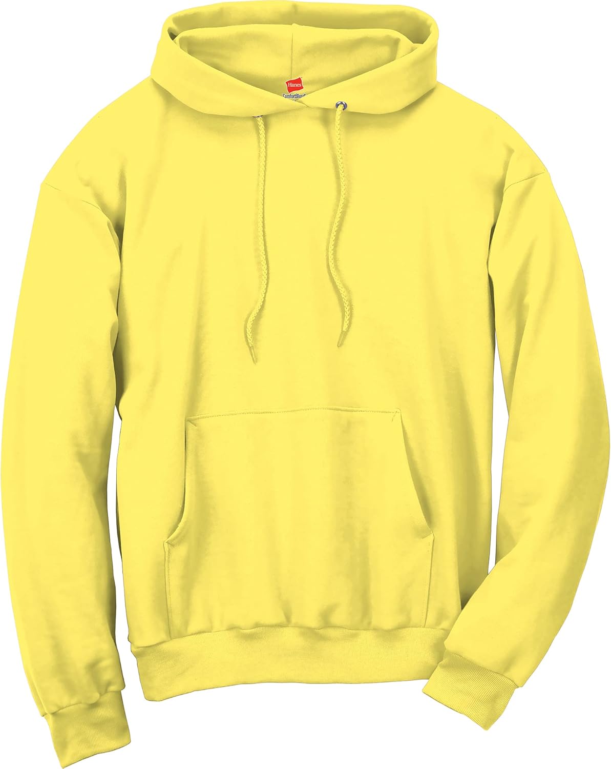 Hanes Men's Hooded Sweatshirt, EcoSmart Cotton-Blend Plush Fleece Pullover Hoodie Small Yellow