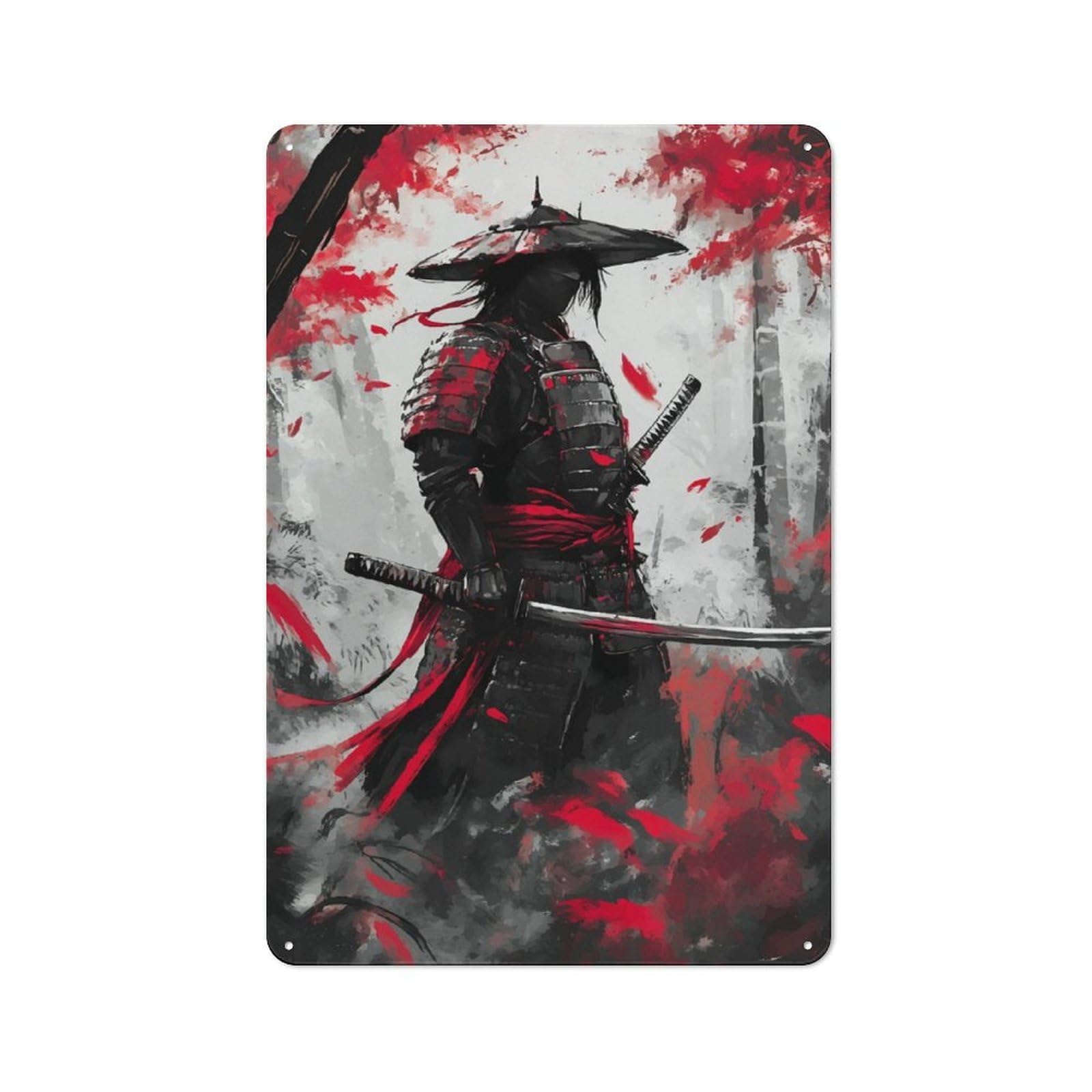 Junmoney Red Ghost Vintage Metal Plaque 30X20cm For Man Cave Or Games Room, For An Autumn Update To Man Cave And Games Room