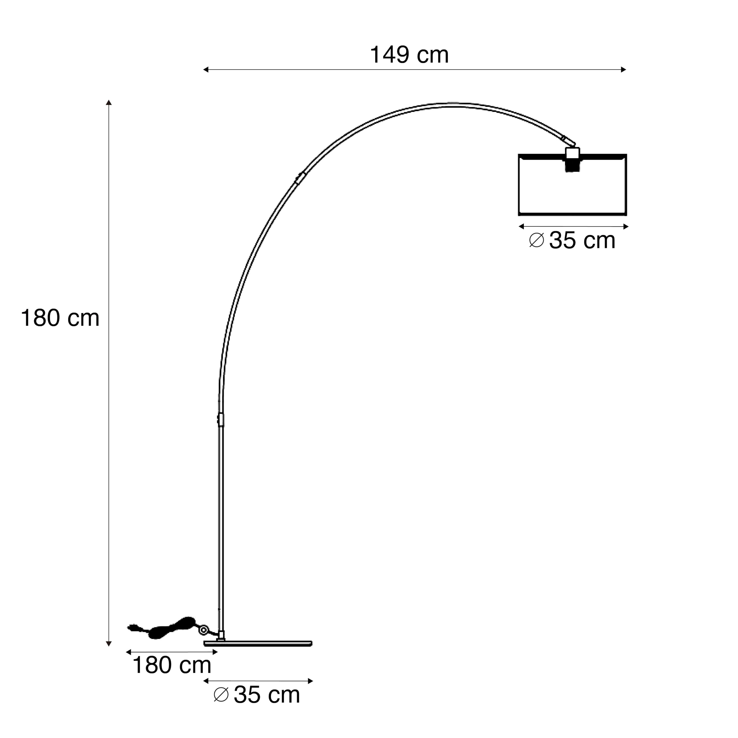 Qazqa Vinossa Stehlampe, ohne Leuchtmittel, E27, Modern, Stahl, 1-flammig, Beige