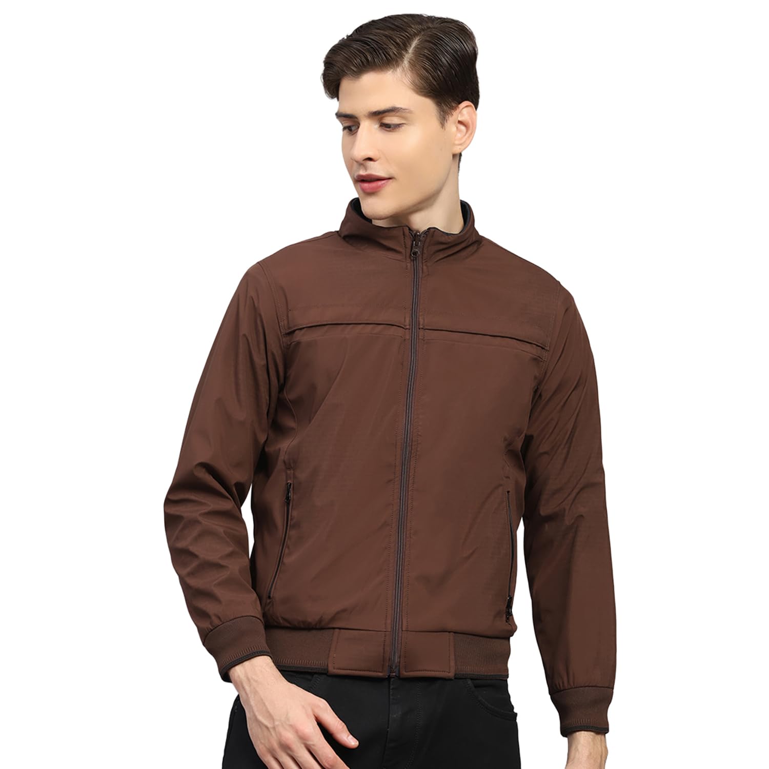 monte carlo Mens Regular Fit Solid Collar Neck Zipper Reversible Full Sleeves Winter Jacket| Warm Coat for Men | Stylish Zipper Jacket (Pack Of 1)-picture-51