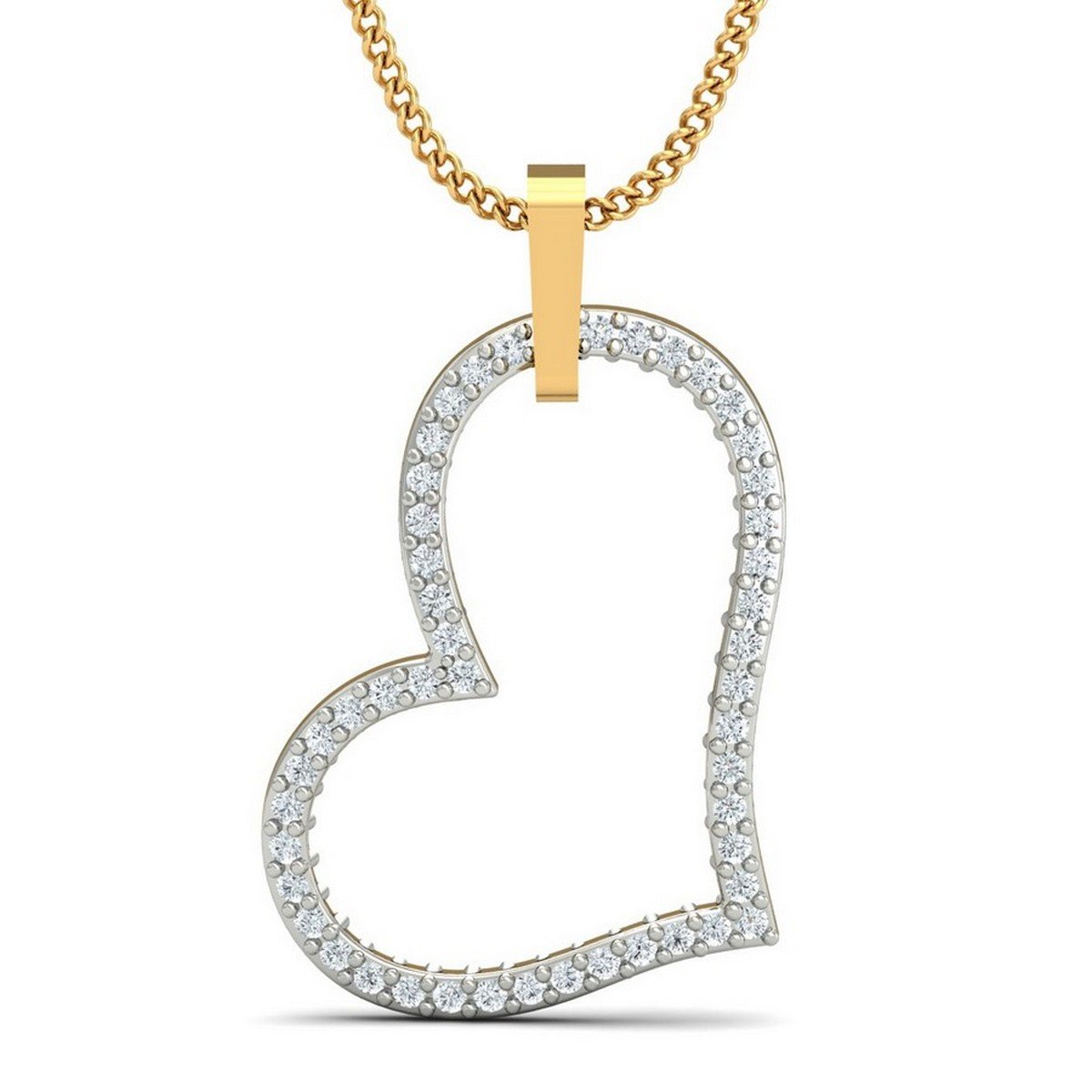18KT Yellow Gold Bold Love Pendant for Women-image-19