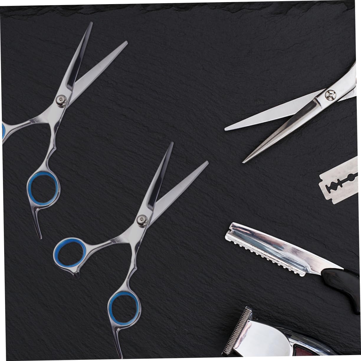 7pcs Professional Hair Cutting Scissors Set Durable Haircut Tools for Home Salon Use Includes Thinning Shears Comb Pouch and Clips Men Women Pets