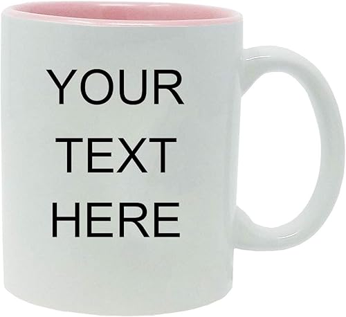 Miniatura 10 de Taza de café personalizada de cerámica blanca con texto personalizado de 11 onzas personalizable blanco