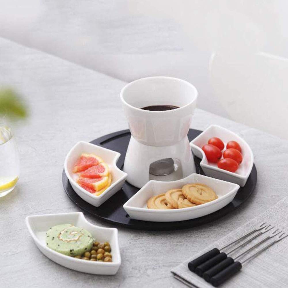 Pentola Fonduta Ceramica Marrone 300ml - Set Cioccolato E Dessert Con Forchetta - Foto 9