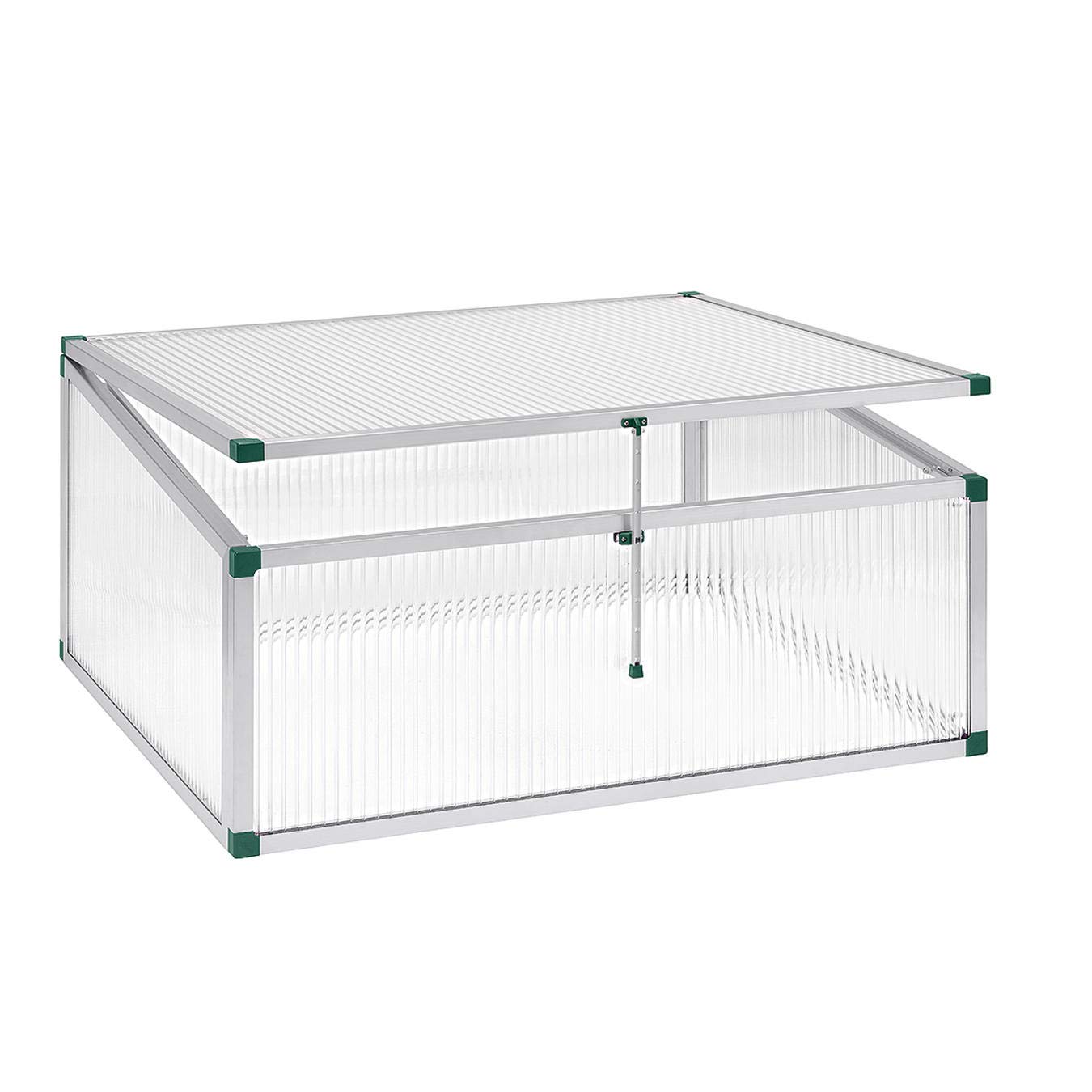 Beckmann FT3 Frühbeet Typ Allgäu Modell 3 Größe 2 – Extrem Stabil: Hagelfeste 16mm Platten – Made in Germany – UV-Schutz—Premium Aluminium Mini-Gewächshaus – 123x107 cm