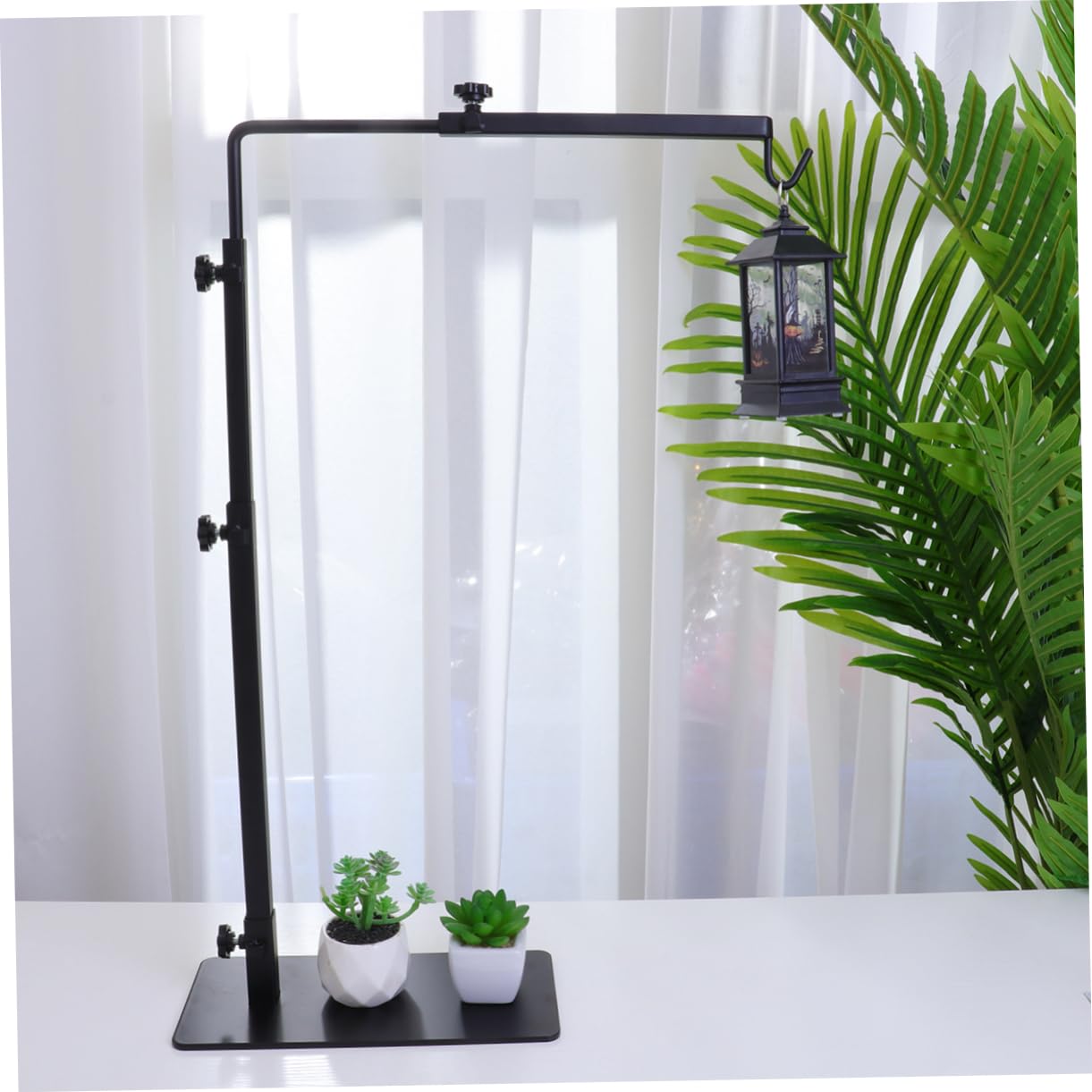 Soporte de Luz para Tomar el Sol para Reptiles Tamaño L de Hierro Negro | Apto para Tortugas y Serpientes, Uso en Acuario o Pecera, Soporte para Luz de Fondo Función de Sostén