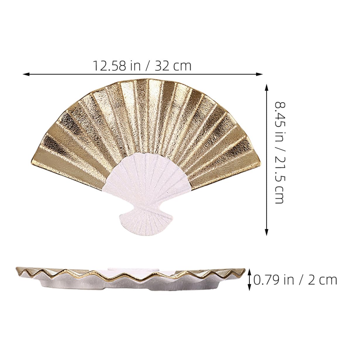 MAGICLULU Plateau à Sushis en Porcelaine Forme Éventail 32X21,5 CM pour Sashimis Salades et Dîners la Maison et Restaurants