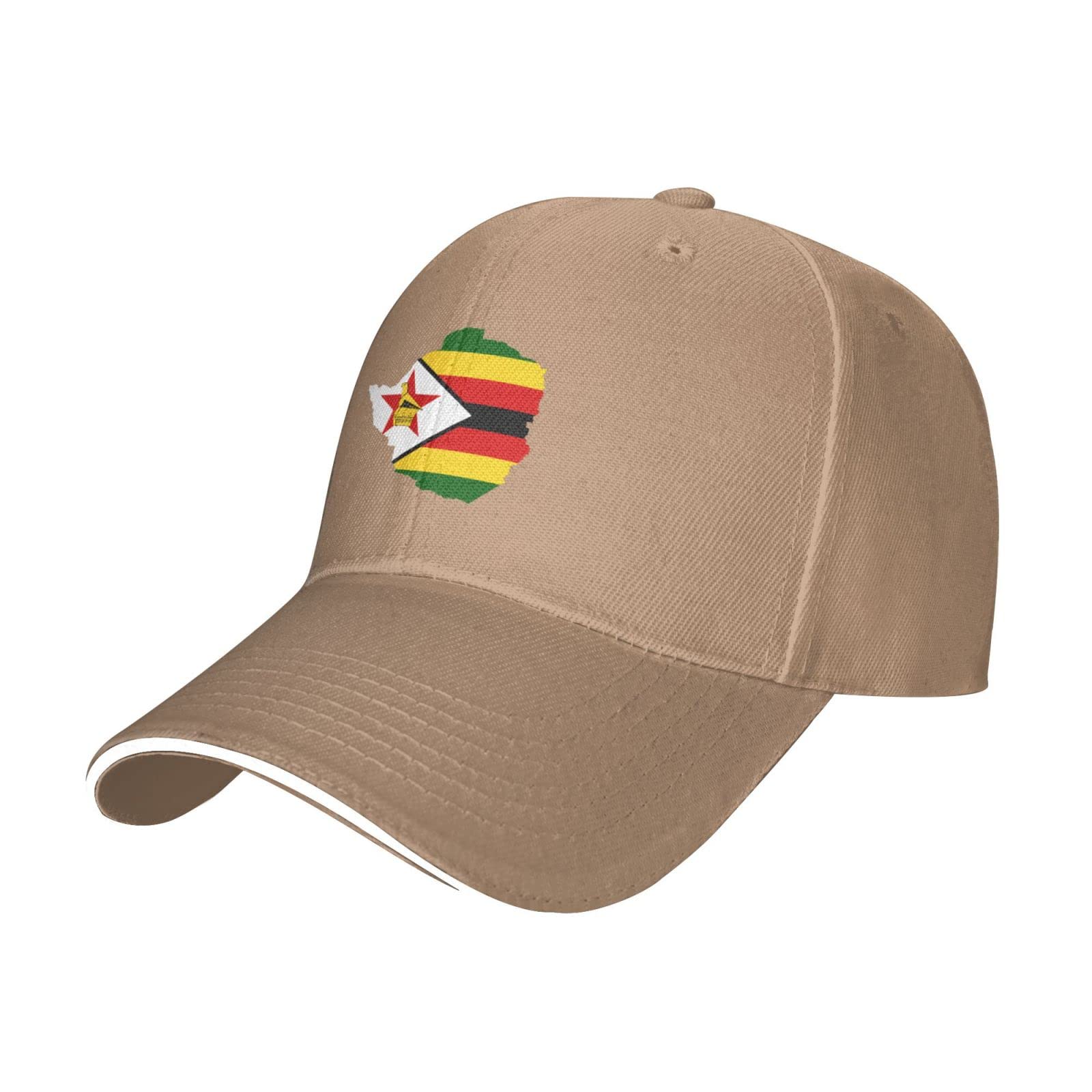 Loujin Unisex Natural Adjustable Zimbabwe Terrain Map Baseball Cap For Men Women Casual Peaked Cap Comfortable Breathable Sports Cap