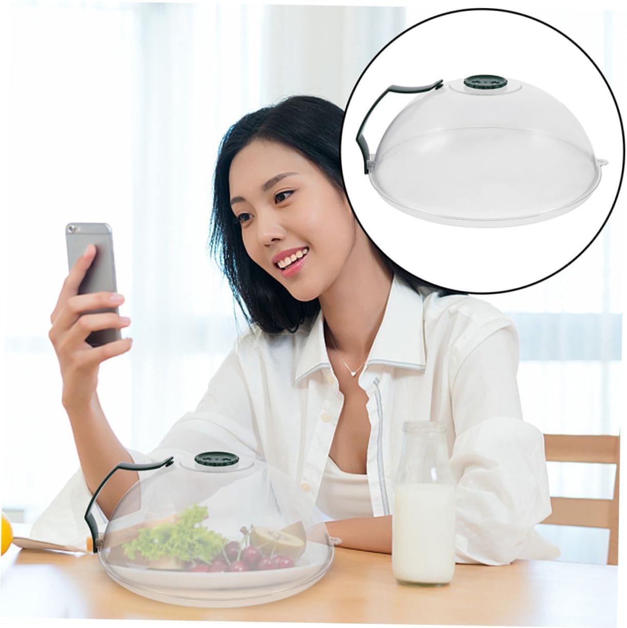 2 PCS Microwave Heating Splatter Cover Heat Resistant Food Guard Lid Plastic Suitable for Bowls and Plates Easy Clean for Microwave Cooking