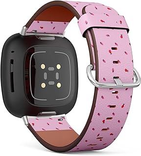 CJBROES Replacement Leather Watch Band, Compatible with Fitbit Versa 3 and Fitbit Sense of Wristband Bracelet Accessory - Tropical Exotic Fruit