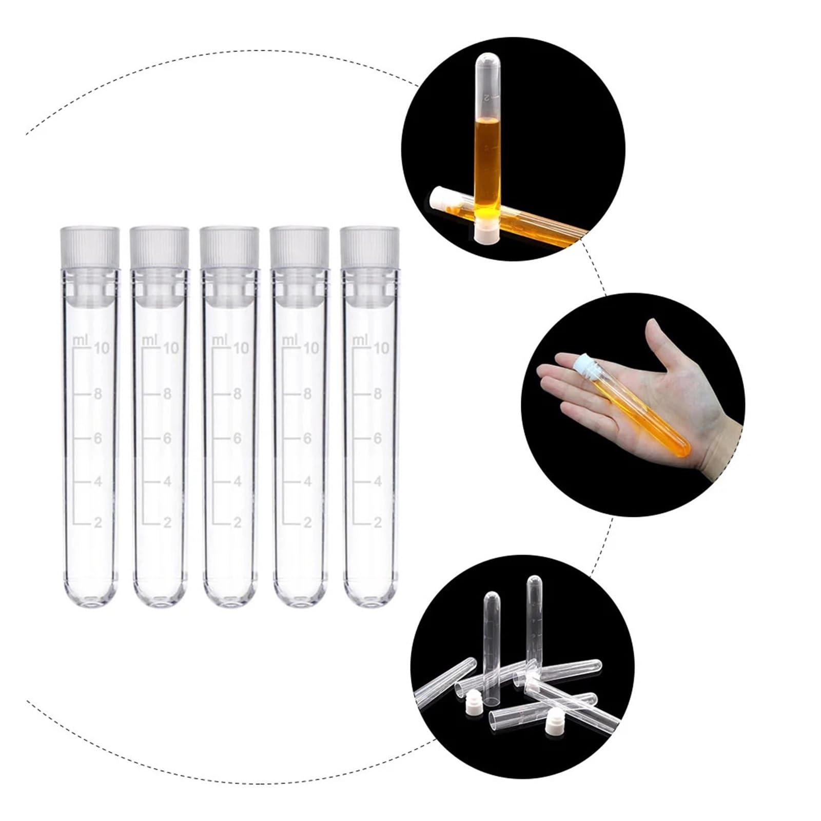 50 provette da laboratorio in plastica da 10 ml, contenitori for campioni con sigillo di sicurezza