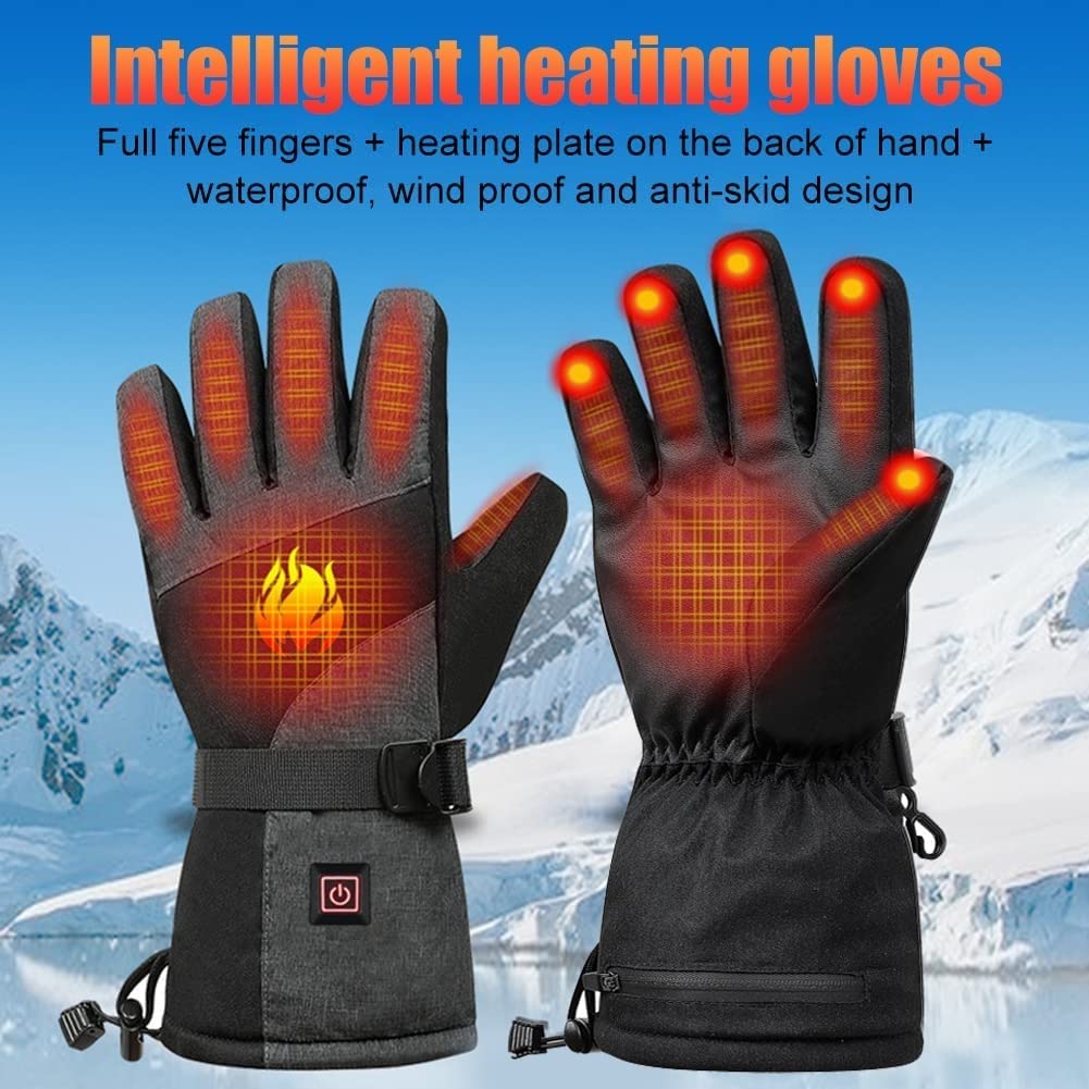 Guantes térmicos para Hombres y Mujeres, Guantes térmicos eléctricos con batería Recargable, Guantes térmicos de 3 velocidades, Guantes cálidos de Invierno para Montar, esquí, Senderismo