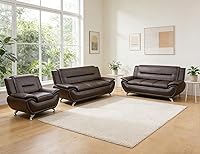 Vista 55 de Sofás de cuero para sala de estar, juego de sofá seccional, juego de 2 piezas de muebles para sala de estar, juego de sofá y sofá biplaza