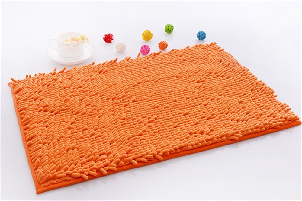 IVYRISE Bathroom Anti-Slip Bath Mat Skid Resistance Show Rug Carpet Orange