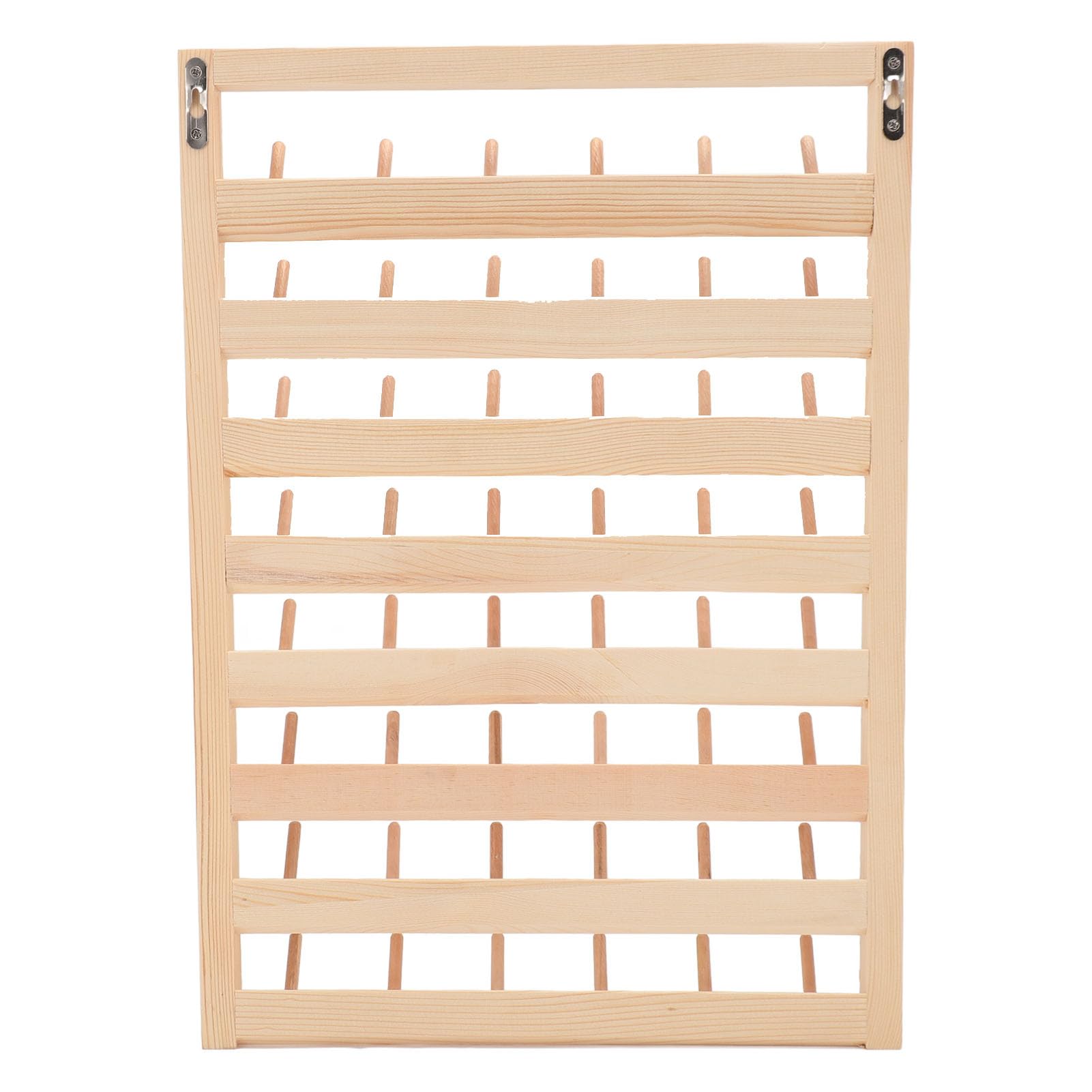 Porta rocchetti per filo da cucito da 48 pezzi, supporto da parete con ganci, organizer in legno da parete per quilting, gioielli e ricamo