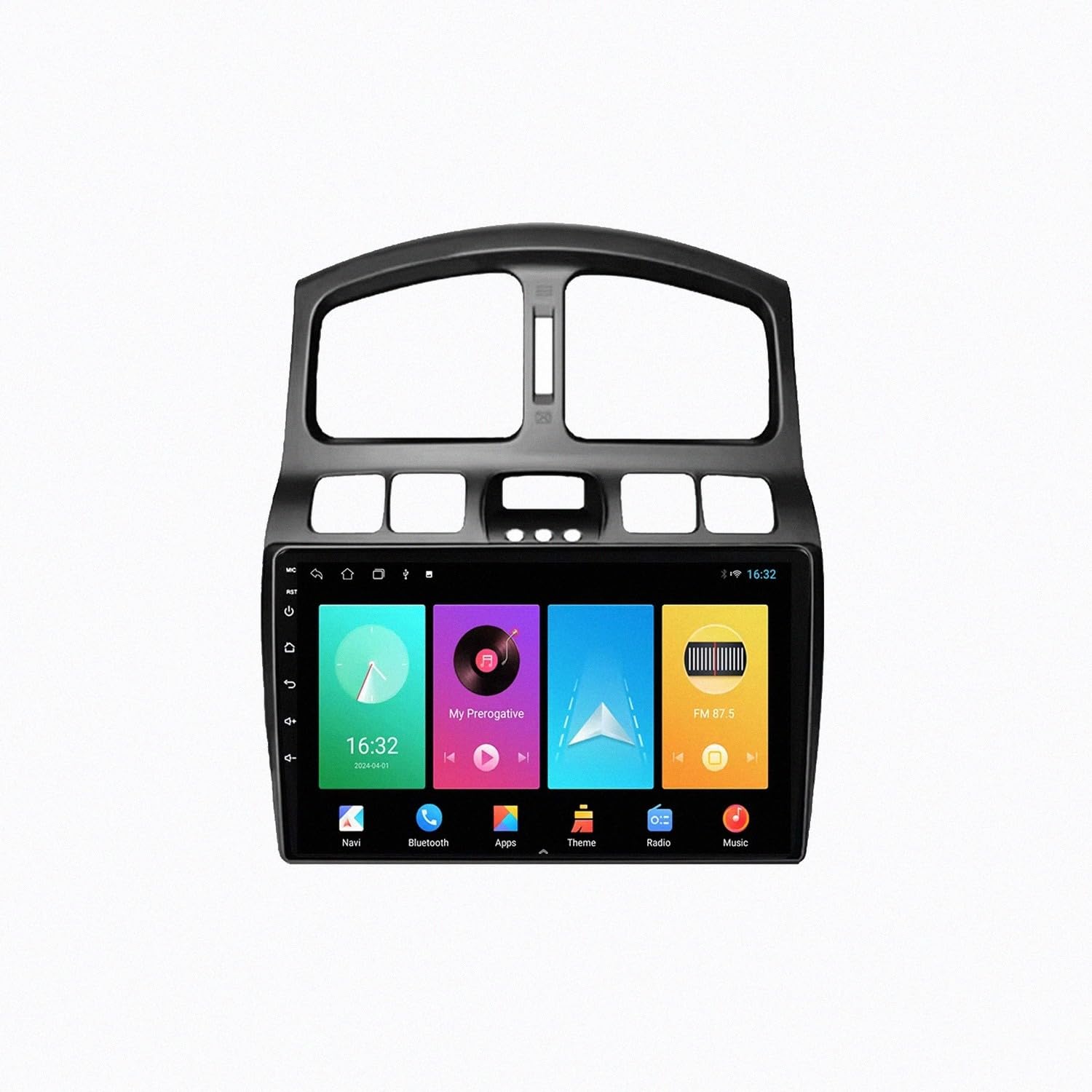 Car Multimedia Radio per Hyundai Classic Santa Fe 2005-2015 Bluetooth, Ips Touchscreen Radio con Siri/Vocale/Gps Navigazione/Musica Online/Mirror Link, Telecamera di, 4 Nucleo 2G+32G