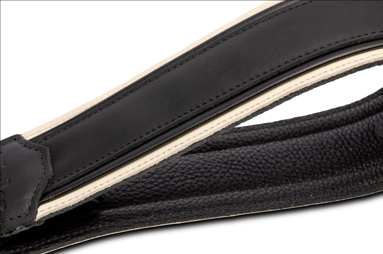 Taylor American Dream Gitarrengurt aus Leder, 6,3 cm, Weiß/Schwarz