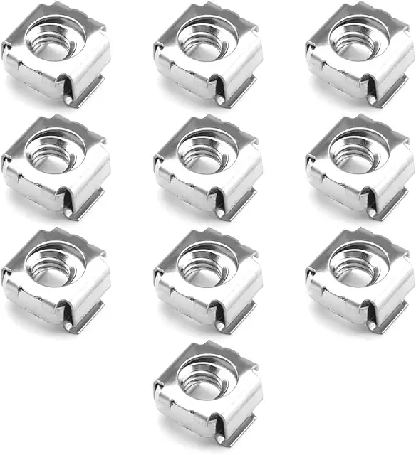 Écrous cage M8 pour armoires réseau, 10 pièces en acier inoxydable