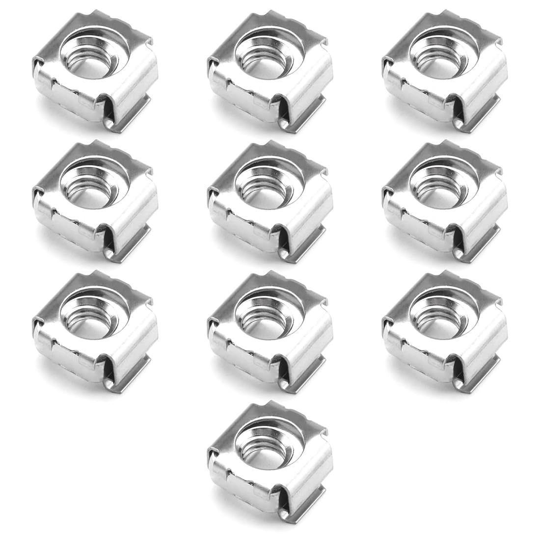 Dadi a Gabbia M8 per Armadi di Server Argento Tono 10pz Dadi Ingabbiati in Acciaio Inox Dadi a Gabbia