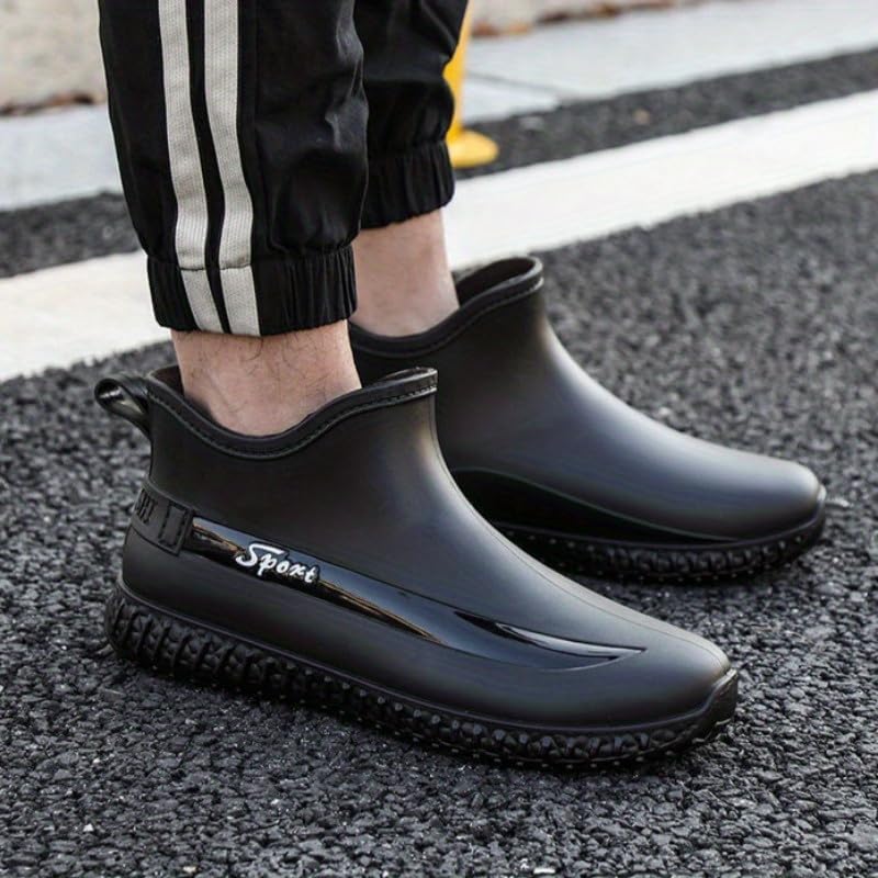 Men'S All-Season Rubber Rain Boots - Slip-On, Non-Slip, Waterproof,Rain Shoes for Men