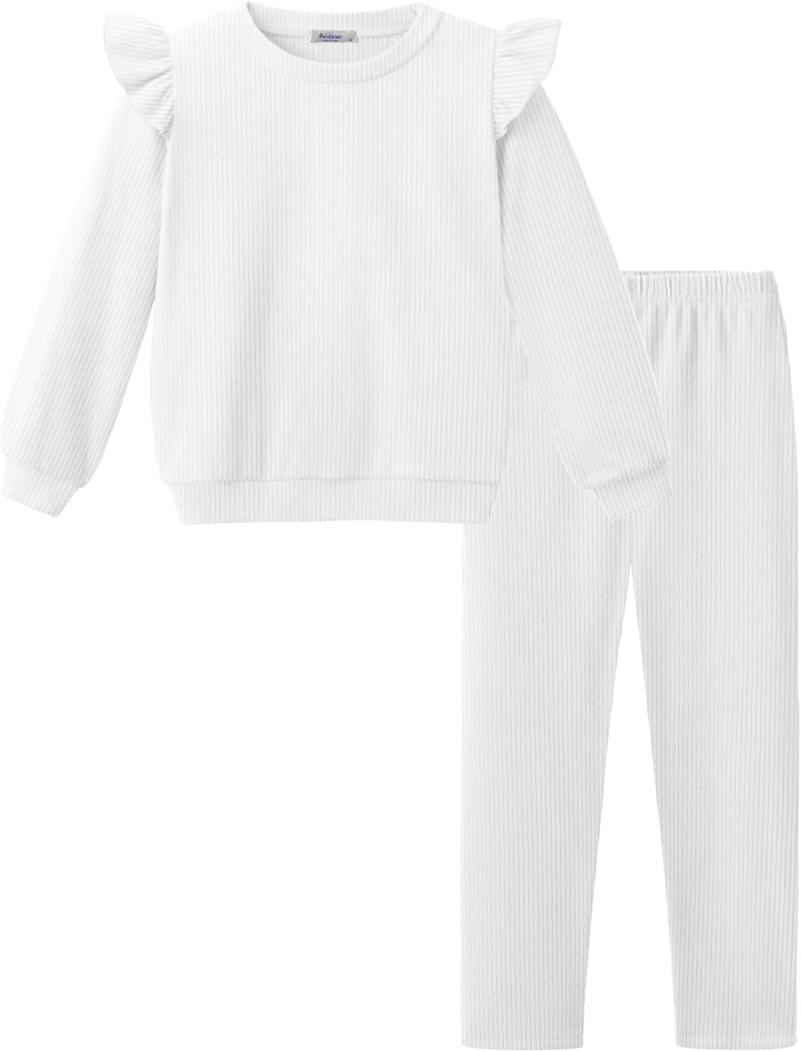 Arshiner Toddler Girls Clothes 2 Piece Outfits Ruffle Trim Long Sleeve Pullover Sweatshirts and Leggings Fall Clothing Sets