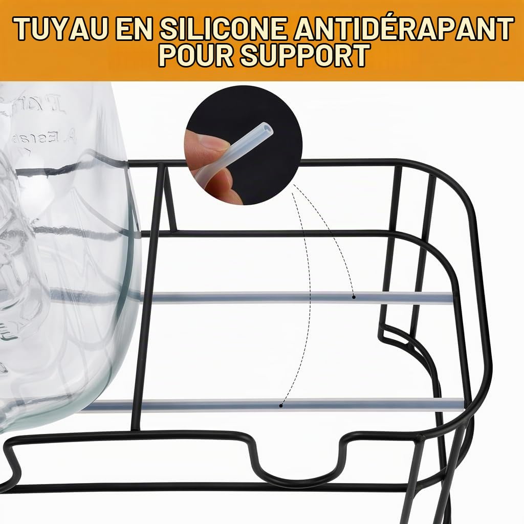 Lot de 2 distributeurs de boissons en verre de 4 L avec support, distributeur de boissons, distributeur de jus d'eau en verre avec robinet pour jus glacés, eau, boissons faites maison, fêtes