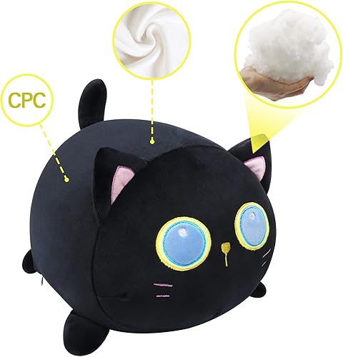 Miniatura 3 de Fortuning's JDS Peluche de gato naranja de 19.6 pulgadas, animal de peluche de gato gordo, juguete de peluche suave para niños, almohada de felpa de