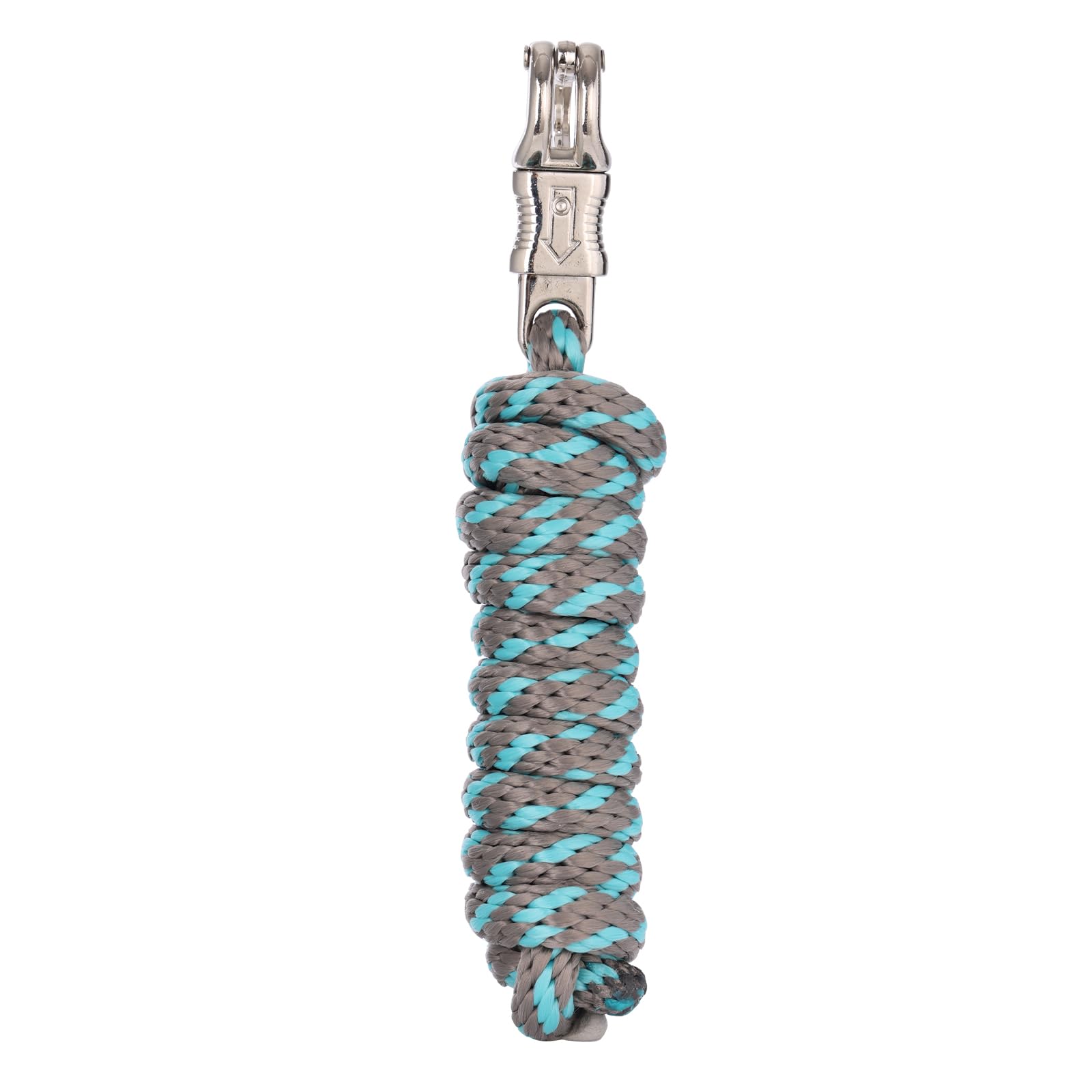 Merauno® Lead Rope for Horses, Tie Rope in Various Stylish Designs, Lead Rope, Pony, Donkey, Goat with Panic Hook (Grey Green, Panic Hook)
