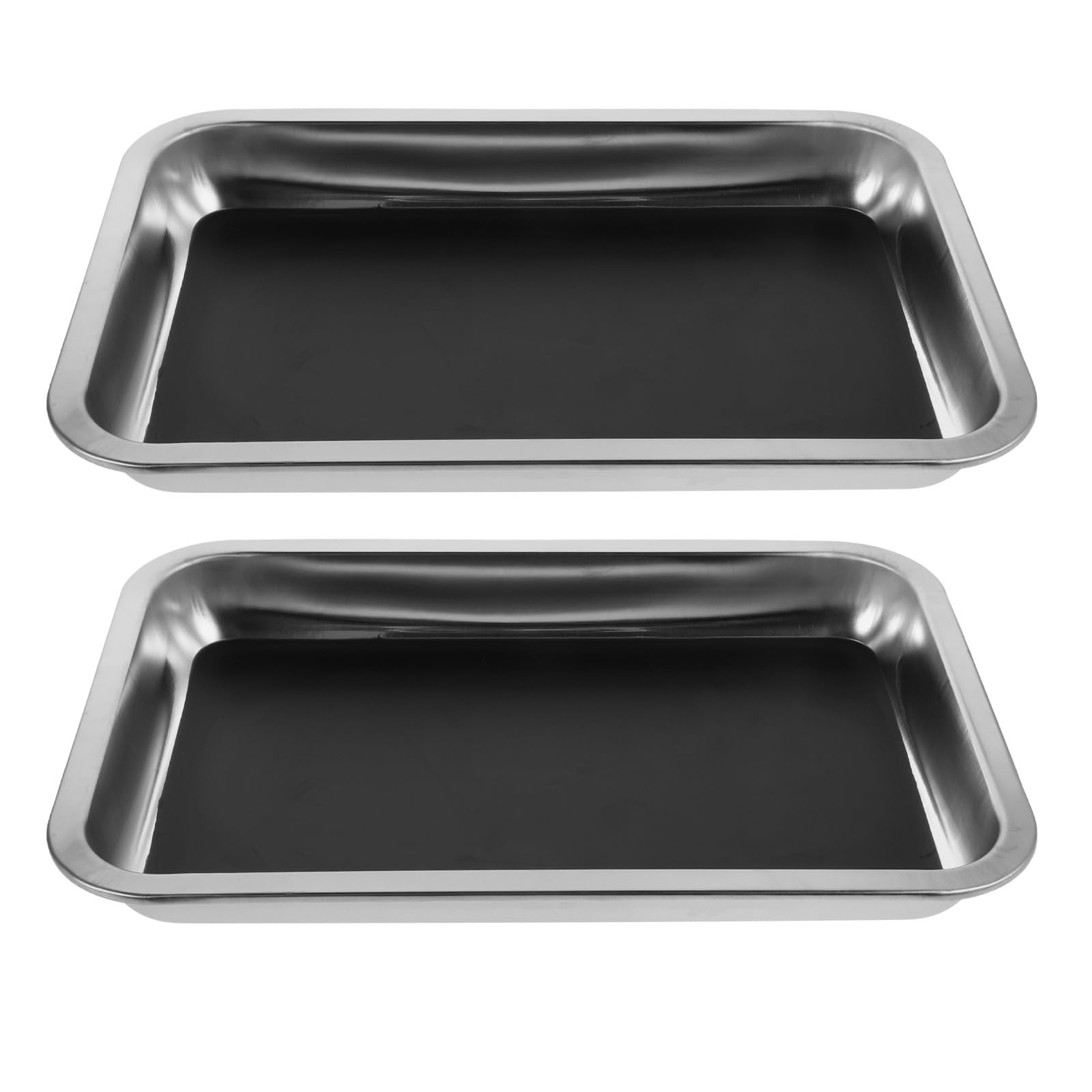Artibetter 2 vassoi porta-strumenti in acciaio inox, formato rettangolare 30,5 x 20,3 x 3,5 cm - Piastra organizer per strumenti da laboratorio