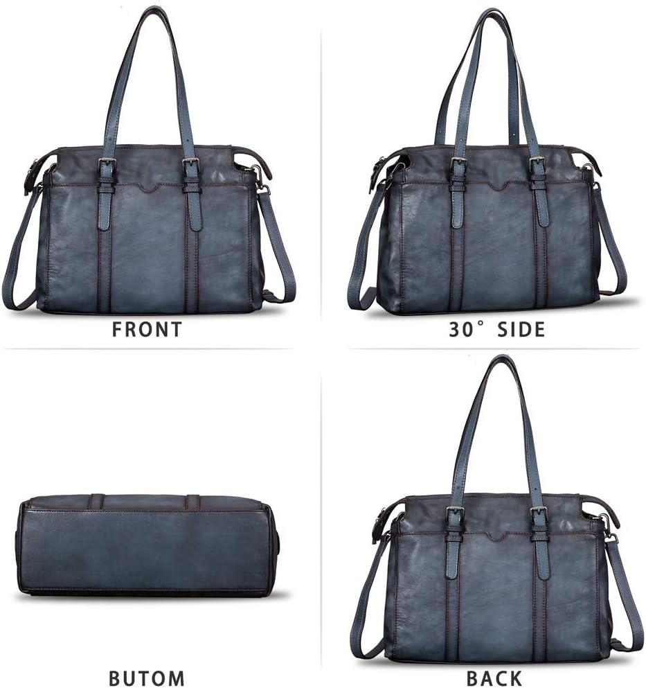 Genuine Leather Shoulder Bag Tote Bag for Women Vintage Real Leather Purses and Handbags Crossbody Satchel Bag with Strap - Image 4