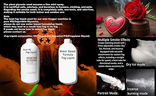 Handheld-Nebelmaschine | Nebelmaschine für Indoor-DJ-Partys, Tragbarer Nebelgenerator für Fotografie, Outdoor-Bühneneffekte, Halloween, Hochzeiten (Großes Holz)