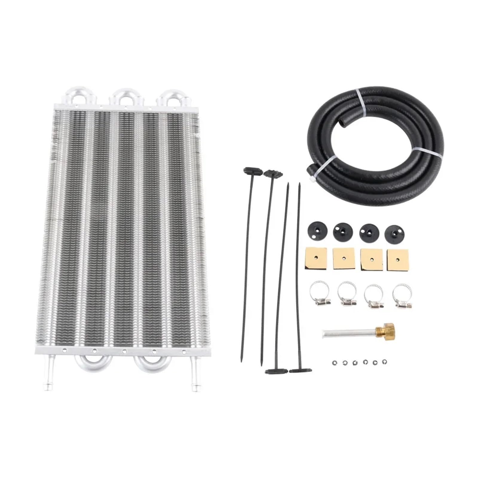 4 Row 6 Row 8 Row Aluminum Universal Oil Cooler Kit Oil Radiator Car Auto Transmission Auto-Manual Radiator Converter Transmission Oil Cooler Oil Cooler(6 Row Silver)