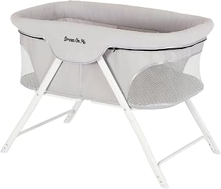 Traveler Portable Bassinet in Cloud Grey, Lightweight and Breathable Mesh Design, Easy to Clean and Fold Baby Bassinet - Carry Bag Included