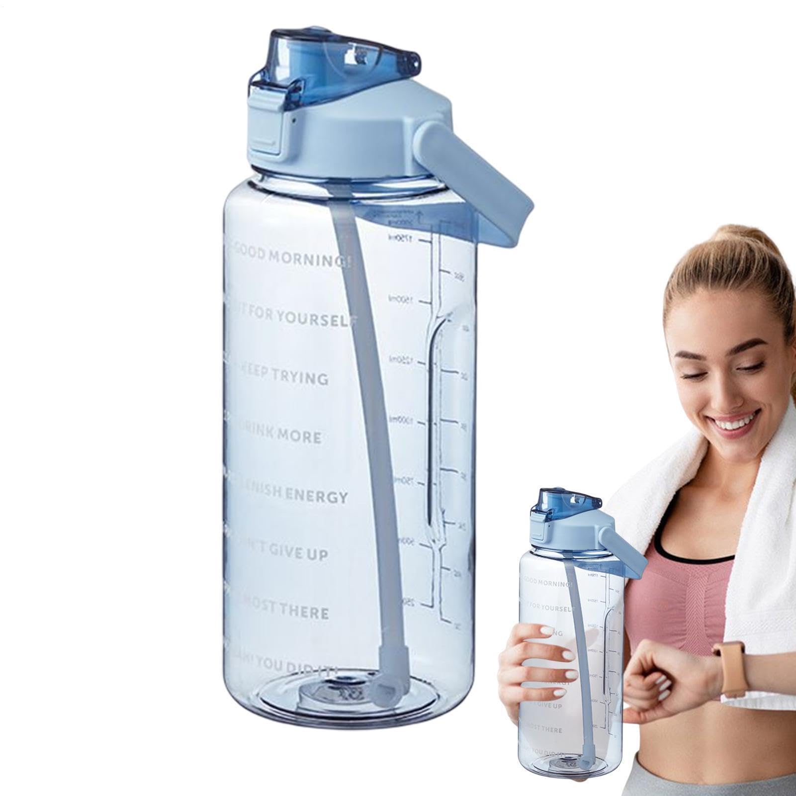 Portable Drink Reservoir – Measurement Tracker, Sip System | Ergonomic Grip Carry Solution Adventure Exercise Cycling Workout Reusable Beverage Dispenser Transparent Body Secure Closure Trave