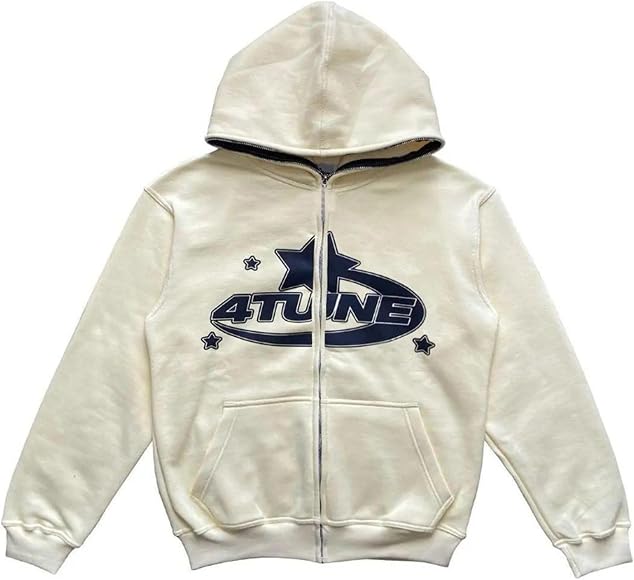 Aststle Women Graphic Zip Up Hoodie Long Sleeve Loose Fit Fairy Grunge  Hooded Jacket Y2K E-Girls Sweatshirt with Pocket Beige : Amazon.co.uk:  Fashion